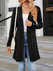  Solid Open Front Cardigan