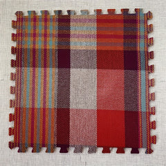 6 Pack Fabric Splicing Carpet Plaid Halloween Floor Mat Christmas Mat