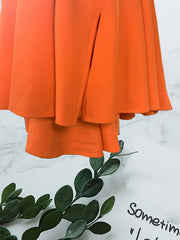  Solid Tie Front High Rise Maxi Skirt