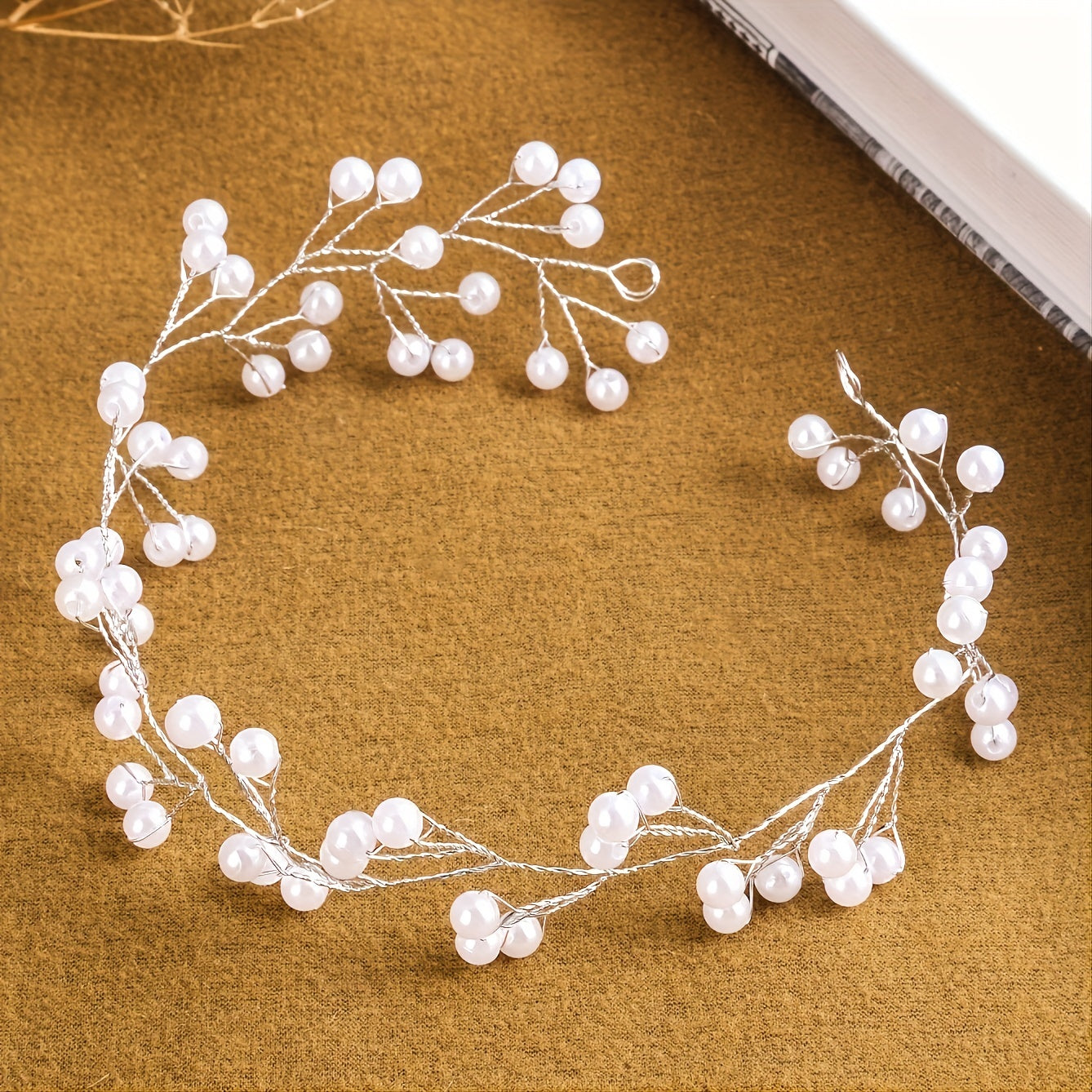 Faux Pearl Wreath Princess Hair Hoop Head Jewelry Hair Accessories For Girls