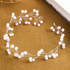 Faux Pearl Wreath Princess Hair Hoop Head Jewelry Hair Accessories For Girls