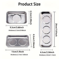 Stainless Steel Magnetic Tray Tool Parts Storage for Screws Sockets Bolts Pins