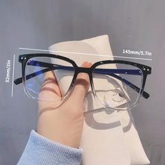 Light Blocking Jelly Square Clear Lens Glasses for Women Men