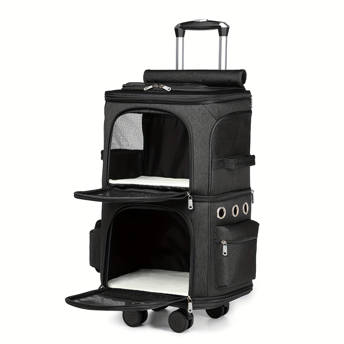 Rolling Pet Carrier Backpack for 2 Cats - Travel with Ease