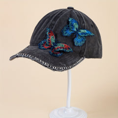 Vintage Butterfly Baseball Cap Washed Distressed Sun Hat