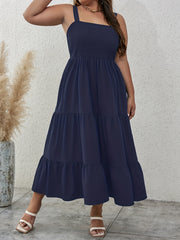  Solid Smock Maxi Cami Dress