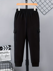 Boys Drawstring Sweatpants with Pockets, Cargo Style