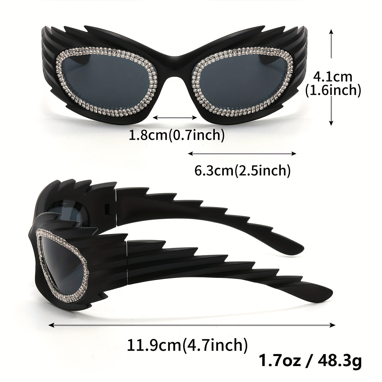 Men's Hedgehog Diamond Inlaid Sunglasses UV400 Sunshade Y2K Sunglasses