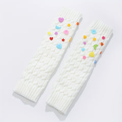 Colorful Buttons Decor Leg Warmers & Warm Knitted Socks Women's Stockings