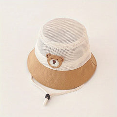 Kids' Cartoon Fisherman Hat Mesh Sun Basin Hat
