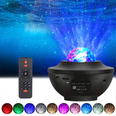 Galaxy Star Projector Night Light Voice Control 4 In 1 Ocean Wave Galaxy & Star