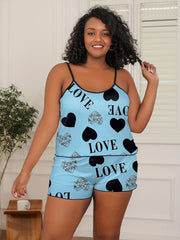  Women's Pajamas Set Cami Top & Shorts Loungewear 2pcs Set