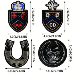 Dark Horseshoe Iron-on Embroidery Patch for Men