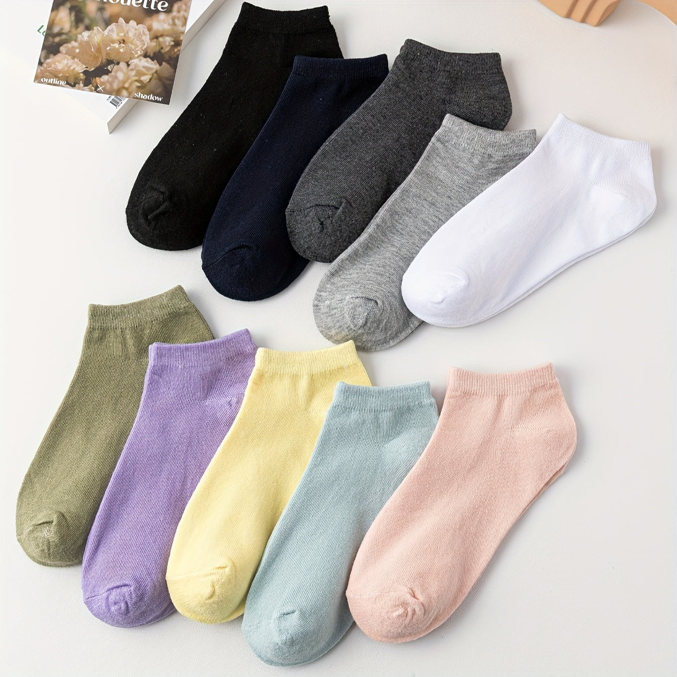 10 Pairs Soft & Lightweight Ankle Socks Women's Stockings
