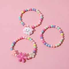 3pcs Unicorn Pendant Beaded Bracelet Set For Kids