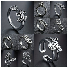 Men's Vintage Flower Snake Hug Ring Punk Metal Boho Party Jewelry