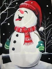 Women's Plus Snowman Print High Rise Wide Leg Trousers