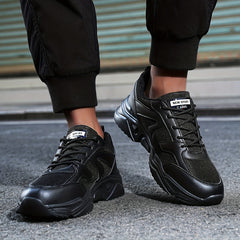 Solid Mesh Lace Up Casual Dad Shoes Unisex Outdoor Running Shoes