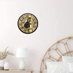 Children's Room LED Light Wall Clock Retro Wooden Sign Decoration
