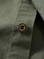 Men's Military Style Long Sleeve Solid Oversize Shirt