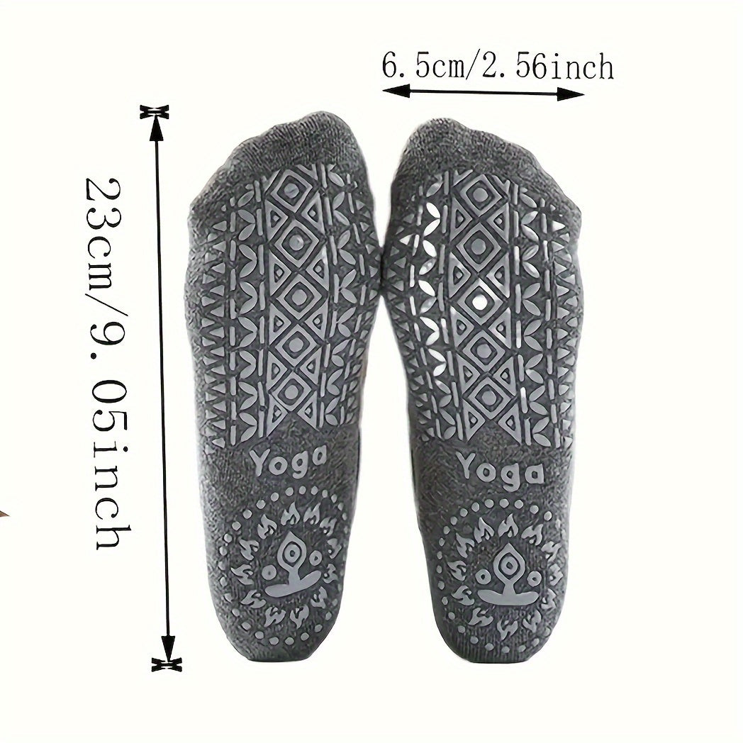 2 Pairs Yoga Socks w/ Grips & Cross Straps for Pilates Barre Dance