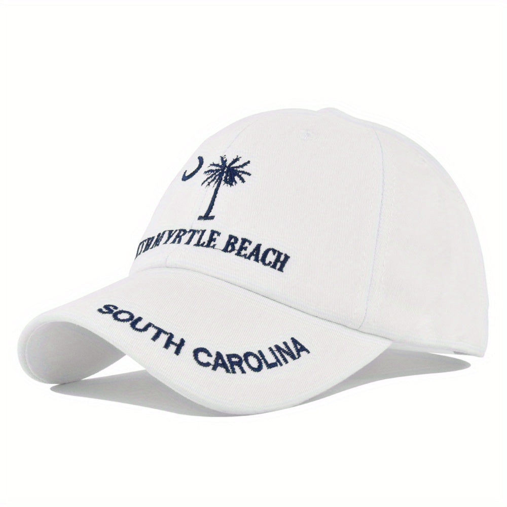 Embroidered Unisex Baseball Cap Coconut Tree Boho Hat Men's Flower Beach Sun Hat