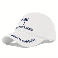 Embroidered Unisex Baseball Cap Coconut Tree Boho Hat Men's Flower Beach Sun Hat