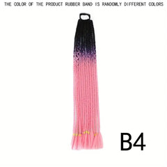 60 96 Cm Long Box Braided Ponytail Extensions Ombre Rainbow Colored