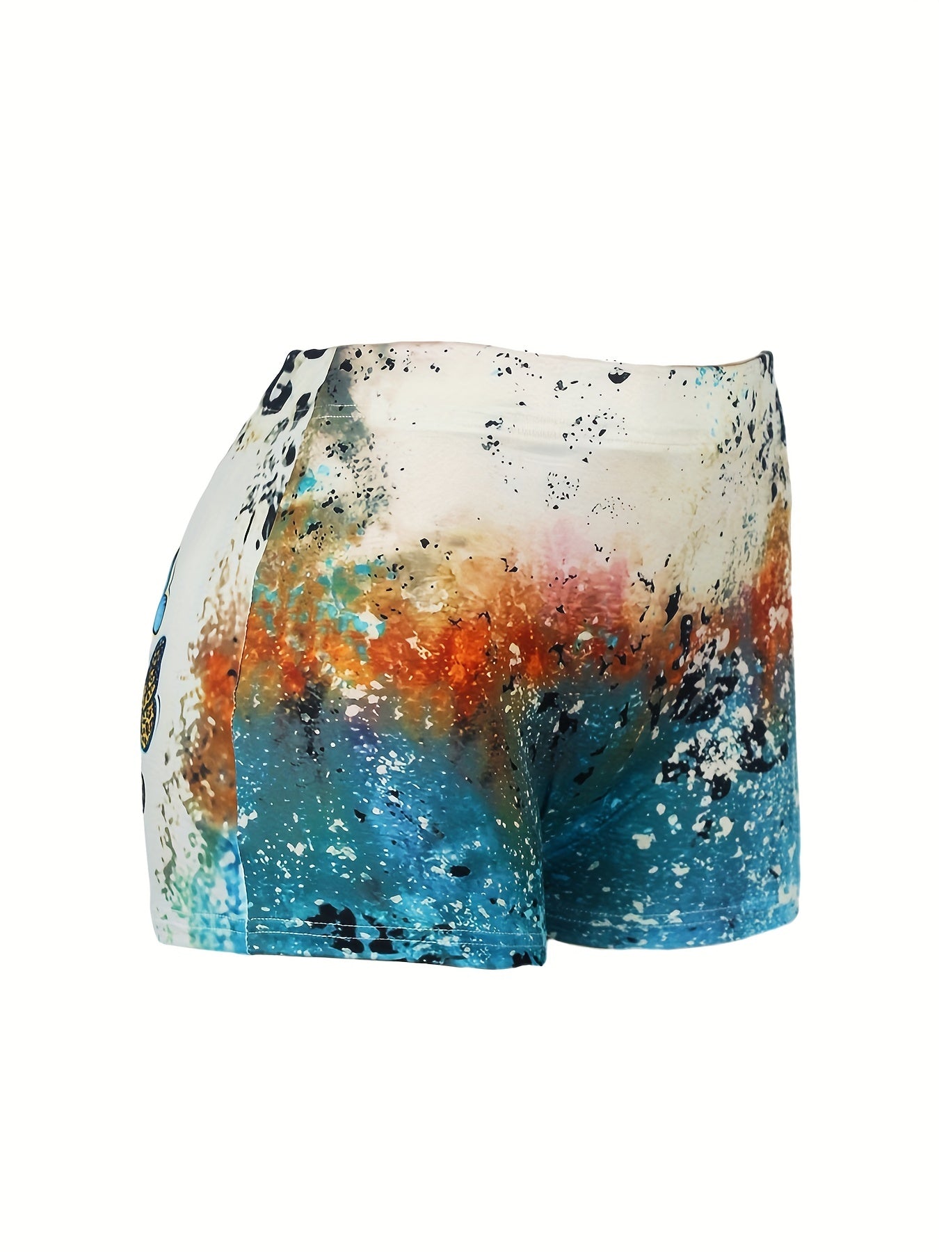  Women's Western Style Shorts with Butterfly & Cross Print
