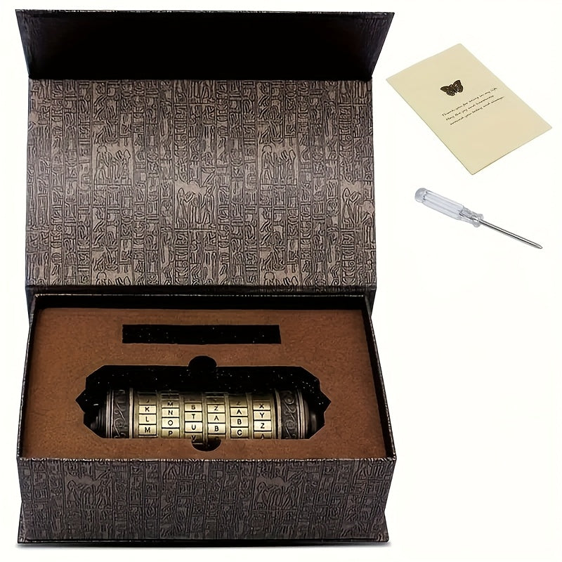 Copper Engraved Cipher Puzzle Roll for Escape Room - Ideal Romantic Gift
