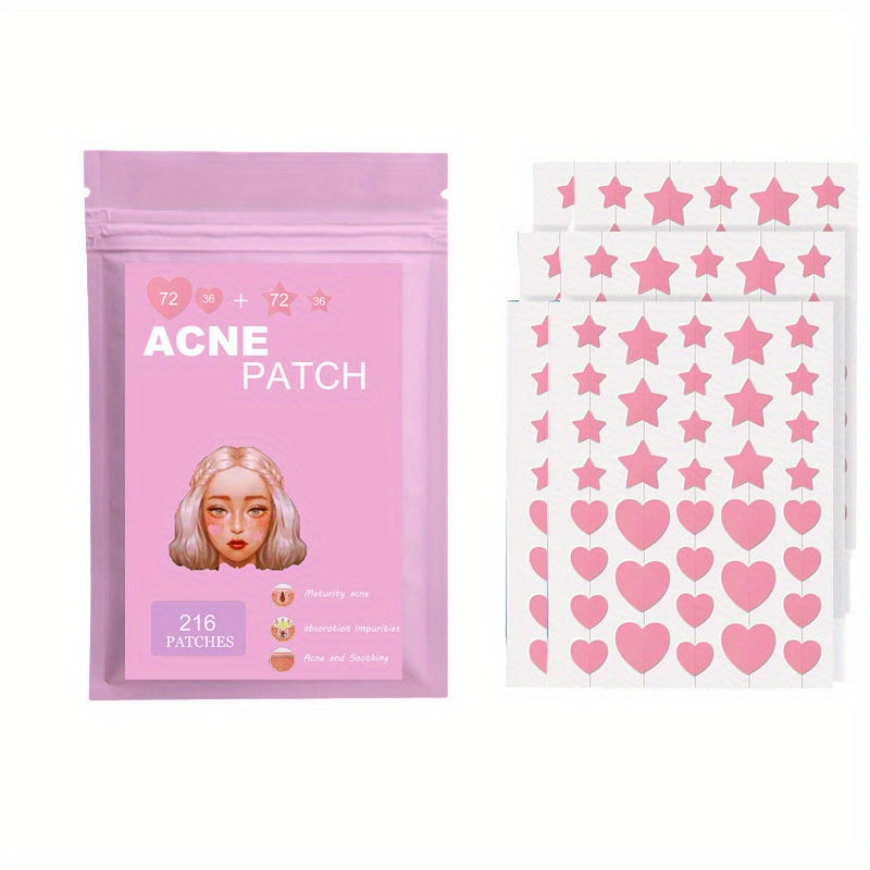 Acne Patch Pimple Cover Hydrocolloid Patches - Pink Star&heart Shaped