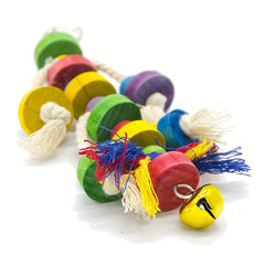 Small Parrot Toys Rope Circles and Wooden Blocks for Fun and Exercise