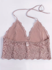  Lace Halter Neck Sexy Bra Women's Cami Tops
