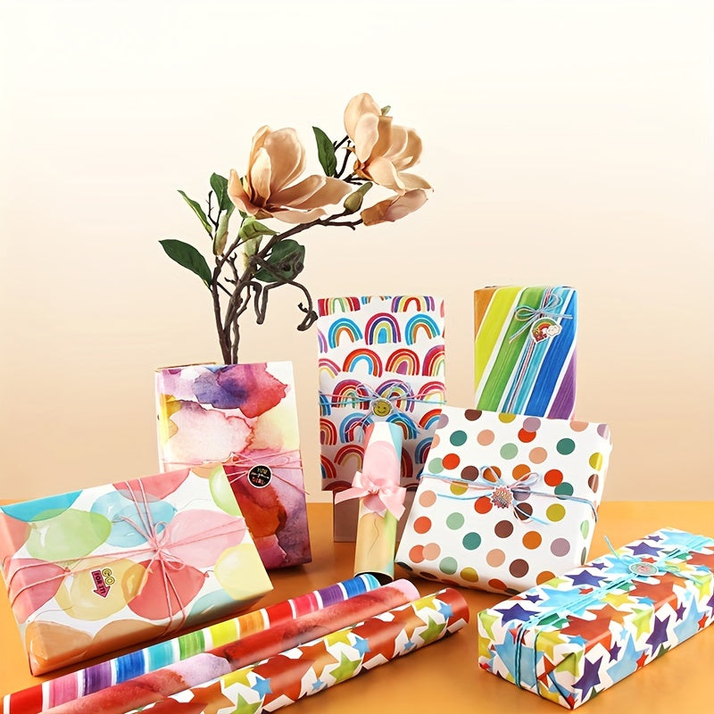 6pcs Love Rainbow Small Gravel Wrapping Paper Set