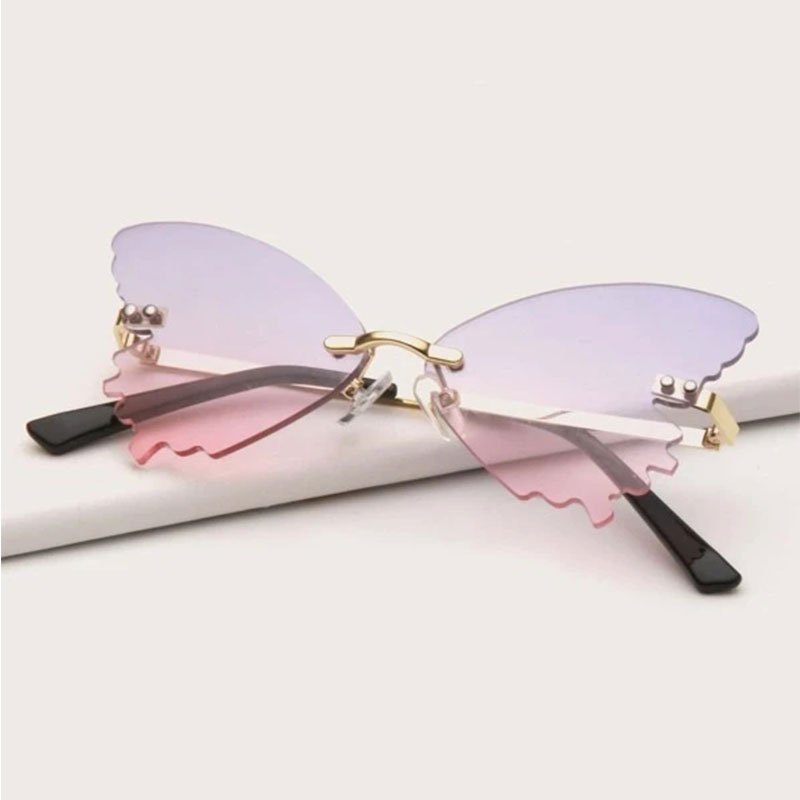 Kids Butterfly Rimless Sunglasses Pink