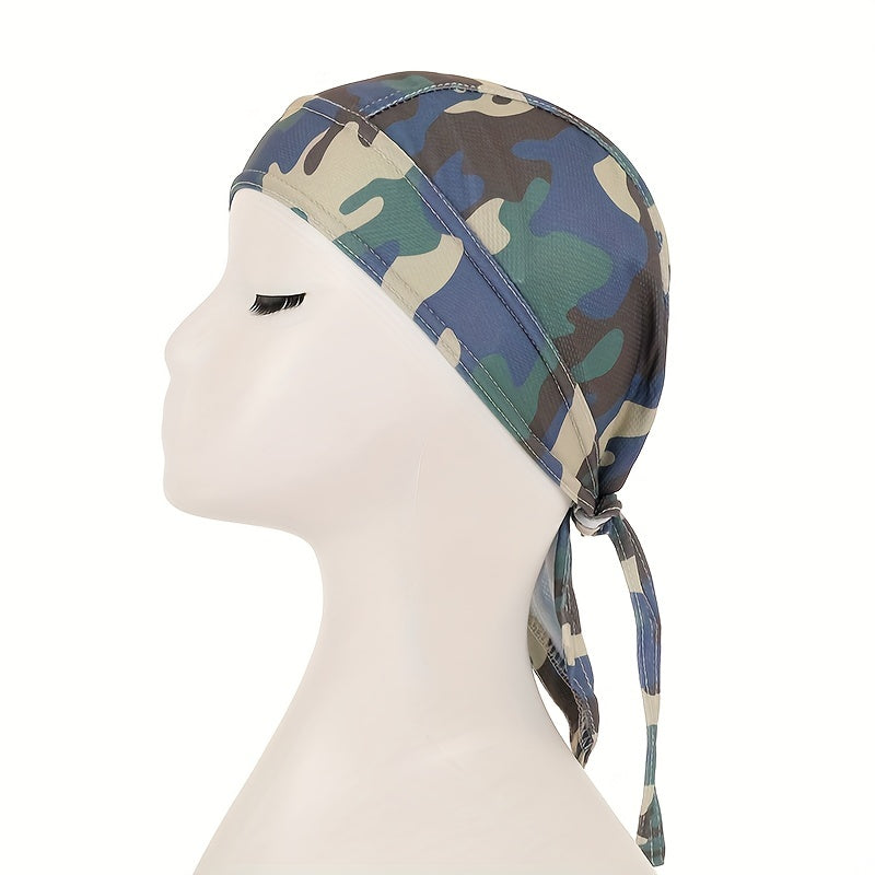 Unisex Camo Print Head Wrap Pirate Hat Summer Sweat-absorbing Outdoor Riding