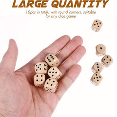 10pcs Wooden Dice 6 sided Wooden Dice For Table Game Family Party