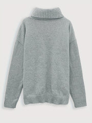  Casual Sweater Women's Solid Long Sleeve Turtle Neck Jumper