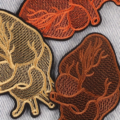 3pcs Organ Heart Embroidery Patches For Boys Clothing DIY Ironing Stickers
