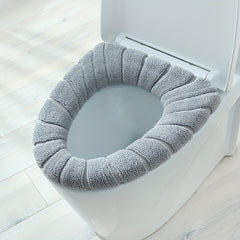 5pcs Plush Knitted Toilet Seat Cover Winter Warm Toilet Cushion