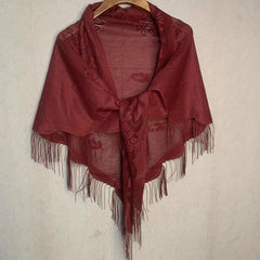 Classic Lace Veil Tassel Scarf Vintage Catholic Mantilla Head Covering