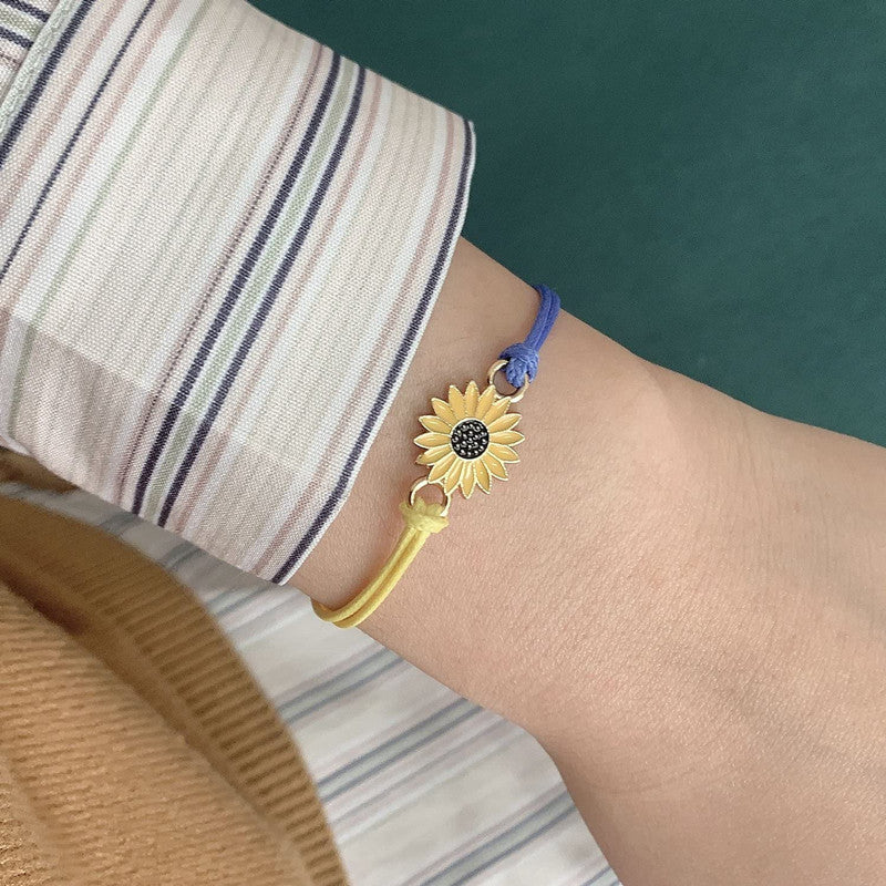 Sunflower Rope Bracelets for Women - Friendship Braided Bracelet