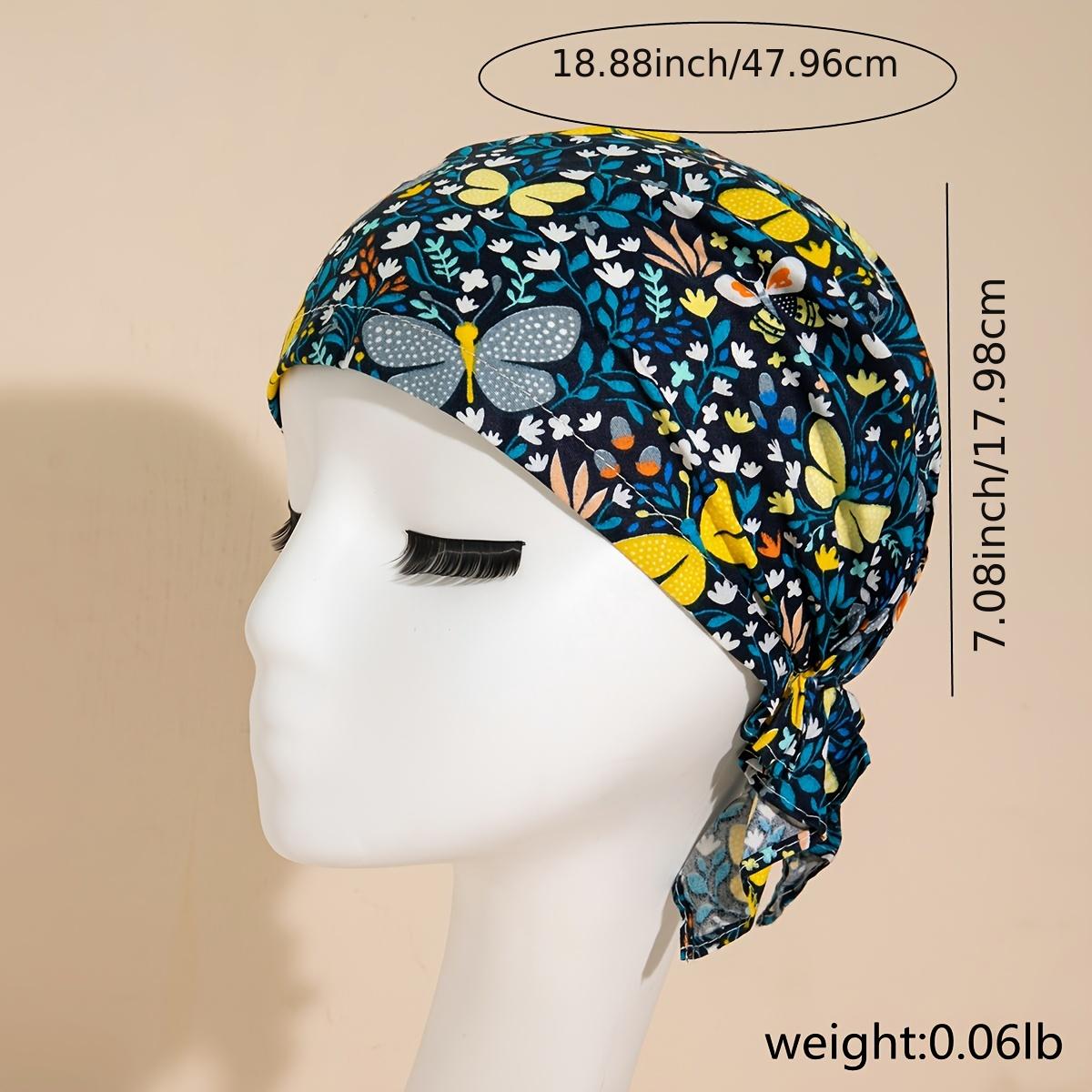 Colorful Butterfly Working Cap Hat Adjustable Tie Back For Woman