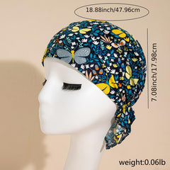 Colorful Butterfly Working Cap Hat Adjustable Tie Back For Woman