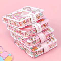 Leather Magnetic Buckle Hand Account Book Mini Cartoon Notebook