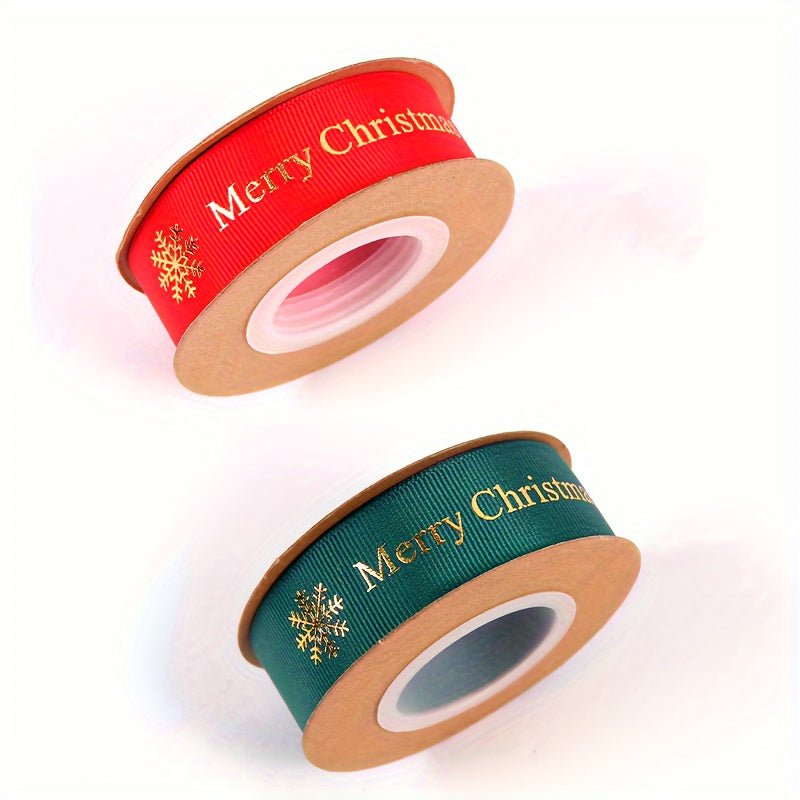 2pcs Christmas Snowflake Decoration Polyester Ribbon DIY Packaging Craft Ribbon