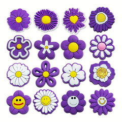 16pcs Pink Daisy Flower Shoe Charms Clogs Sandals Unisex Kids