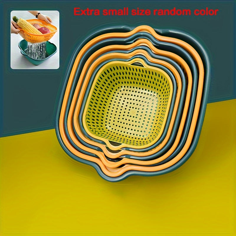 2-in-1 Vegetable Washing Basket Set - Drain Basin & Strainer for Food Cleaning