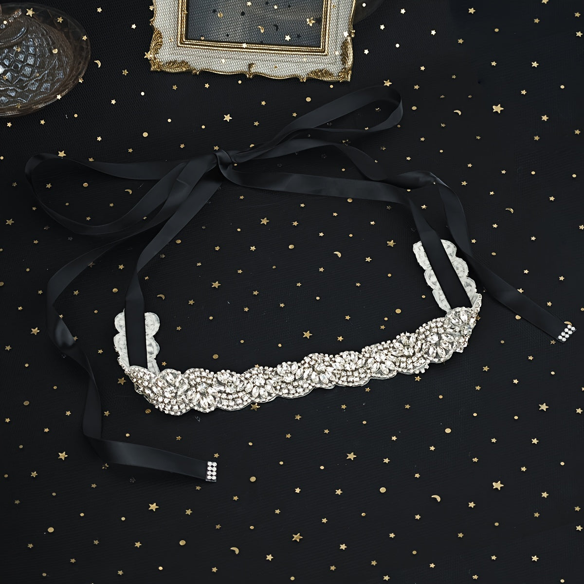 MIALLO Bridal Rhinestone Belt Handcrafted Sparkling Waistband Wedding Dresses