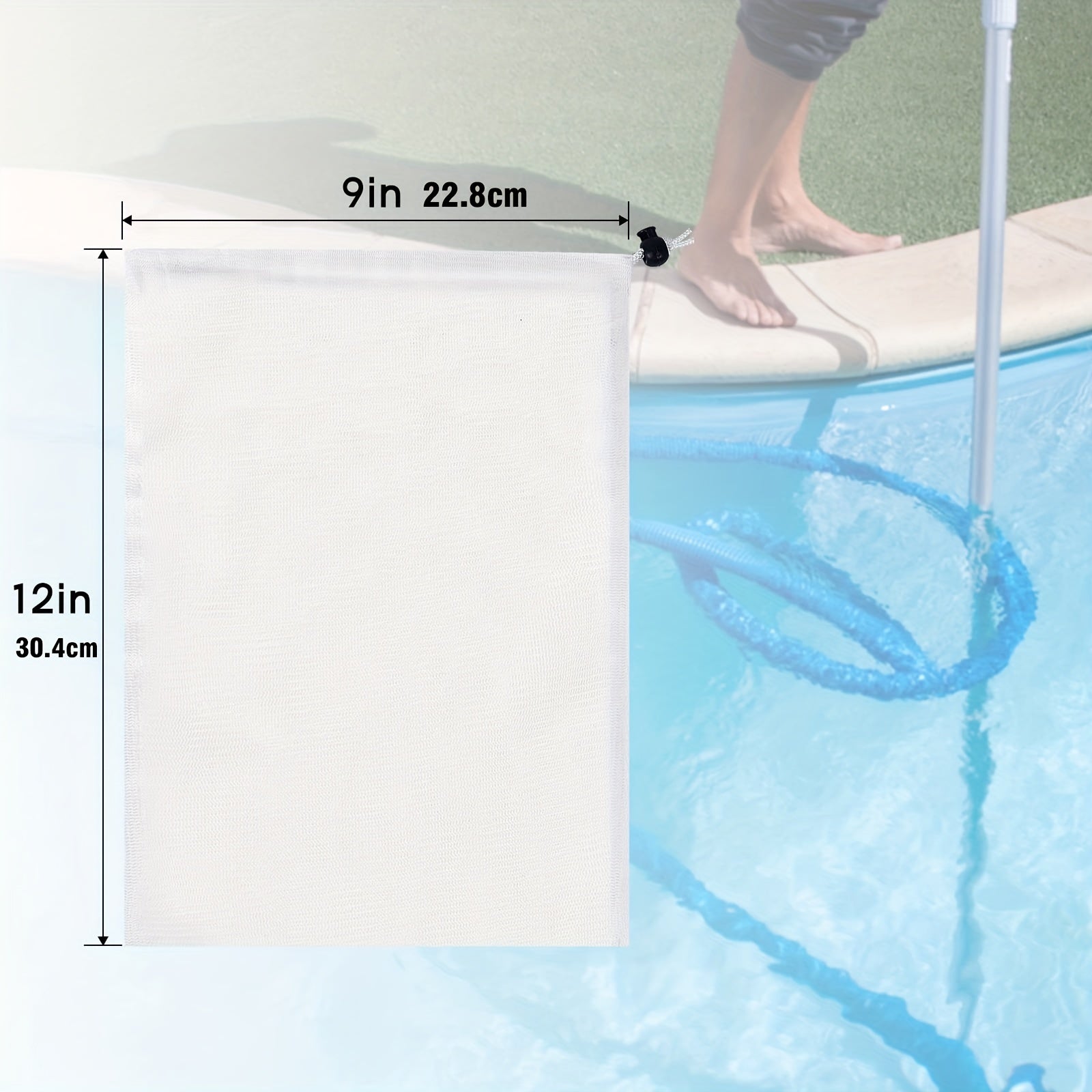 8pcs Pool Vacuum Filter Bags Fine Mesh Bags Reusable Fine Sewn Mesh Filter Bags